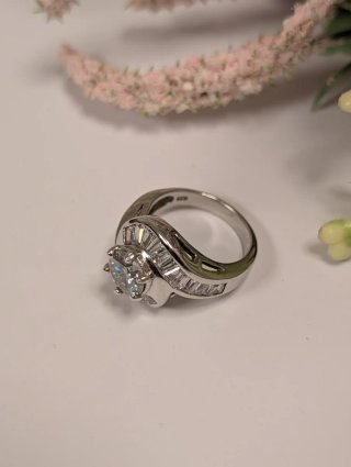 Anillo Moissanita Plata