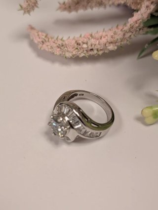 Anillo Moissanita Plata