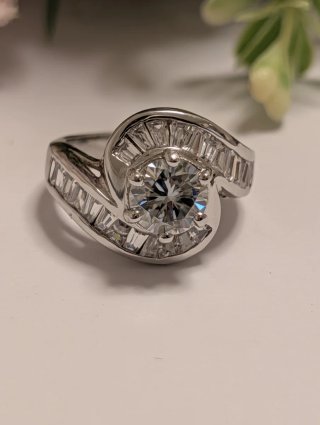 Anillo Moissanita Plata