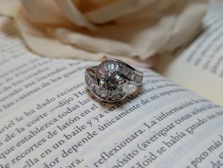 Anillo Moissanita Plata