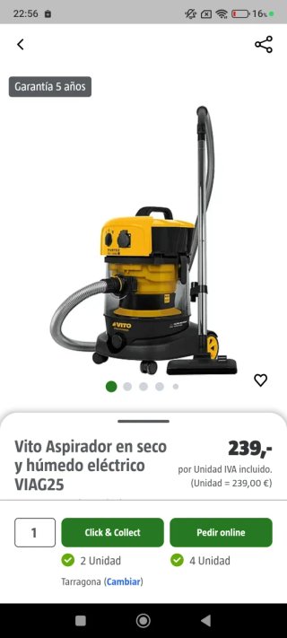 Aspiradora Vito VIAG25 seco y húmedo