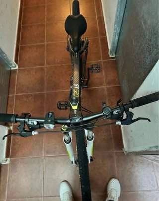 Bicicleta Rockrider Gris y Verde