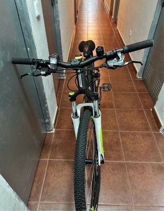 Bicicleta Rockrider Gris y Verde