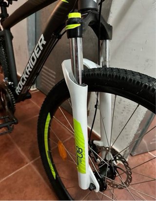 Bicicleta Rockrider Gris y Verde