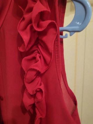 Camicetta rossa donna con rouches