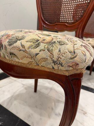 Pareja Sillas Vintage Madera Rattan