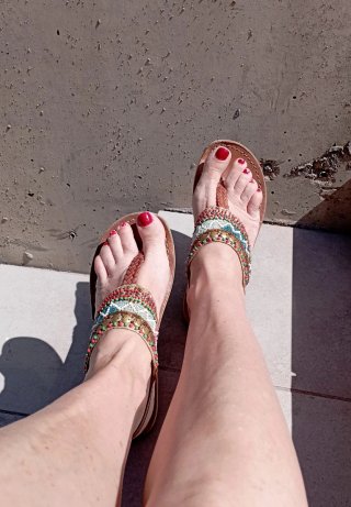 Sandalias étnicas piel 35