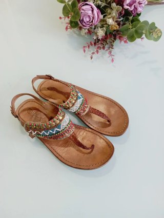 Sandalias étnicas piel 35
