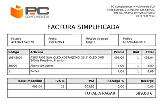 ASUS ROG Strix OLED XG27AQDMG 240hz 0.03ms