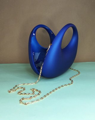 Bolso Mujer Resina Rígida Azul Eléctrico