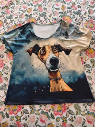 Camiseta perro acuarela talla única