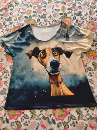 Camiseta perro acuarela talla única