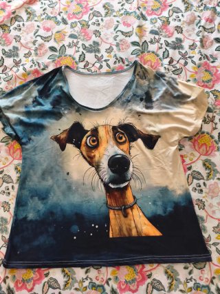 Camiseta perro acuarela talla única