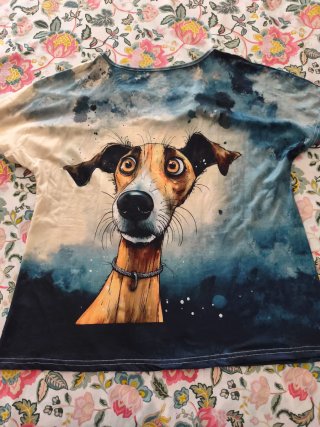 Camiseta perro acuarela talla única