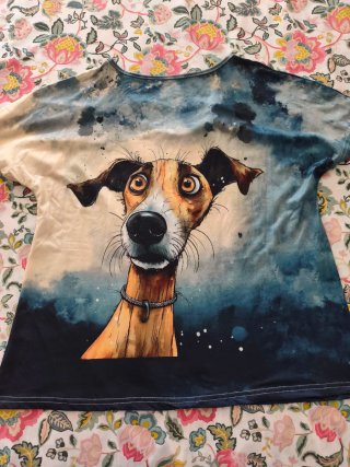 Camiseta perro acuarela talla única