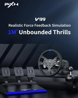 Volante PXN V99 Simracing con Pedales y Palanca