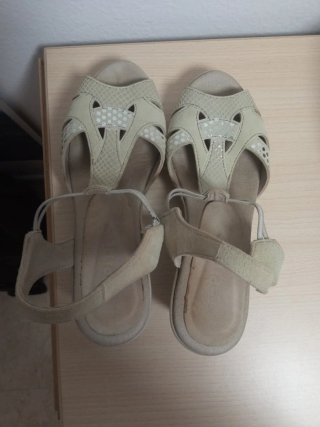 Sandalias Pitillos Talla 37 Beige/Plata