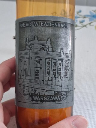 Copo Vintage Vidro Âmbar e Metal - Polónia Varsóvi