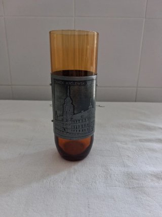 Copo Vintage Vidro Âmbar e Metal - Polónia Varsóvi