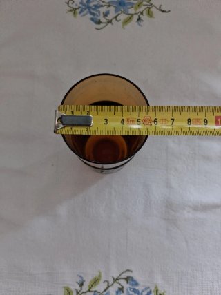 Copo Vintage Vidro Âmbar e Metal - Polónia Varsóvi