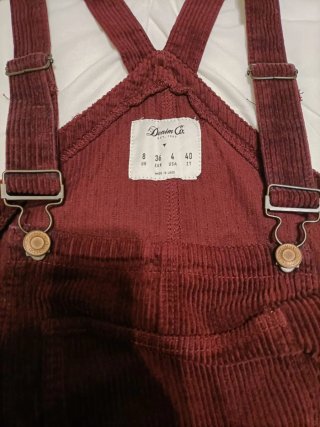 Vestido-peto pana granate