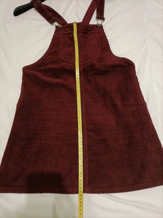 Vestido-peto pana granate