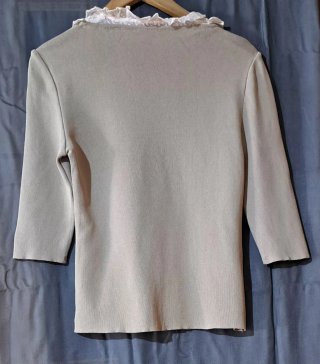 Blusa Pedro del Hierro beige con encaje