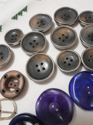 Lote botones y hebillas vintage 60-70