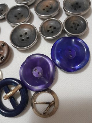Lote botones y hebillas vintage 60-70