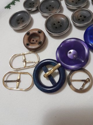 Lote botones y hebillas vintage 60-70