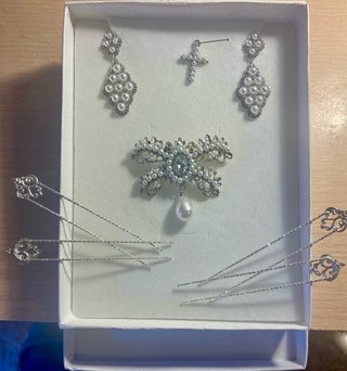 Aderezo Fallera Niña Plata y Perlas