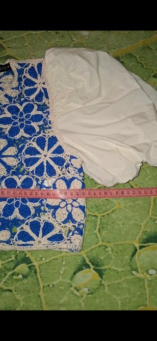 T38, Zara, top/blusa crochet, mangas abullonadas