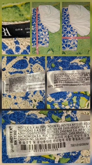 T38, Zara, top/blusa crochet, mangas abullonadas