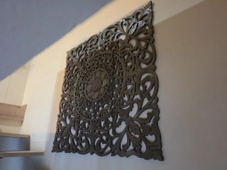 Tríptico Mandala 120cm Madera Oscura