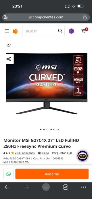 Pantalla MSI Gaming