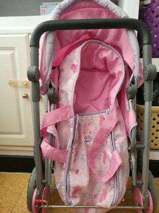Cochecito Baby Born rosa con estampado