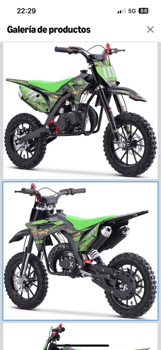 Minimoto Cross Negra y Verde, esta nuevo lleva