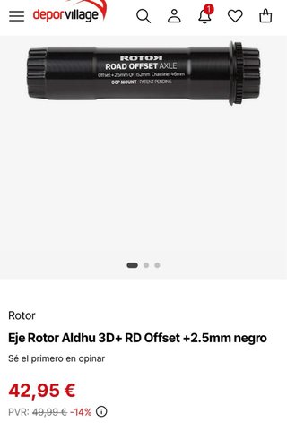 Eje Rotor Aldhu 3D+ RD Offset +2.5mm