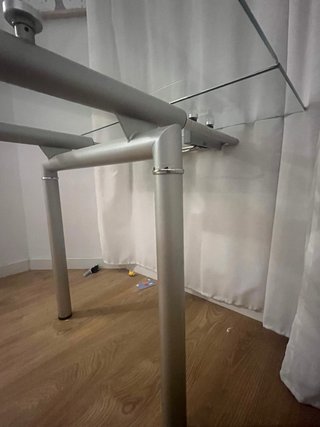 Mesa de comedor extensible cristal y metal