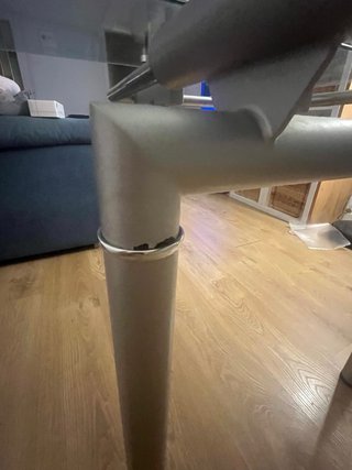Mesa de comedor extensible cristal y metal