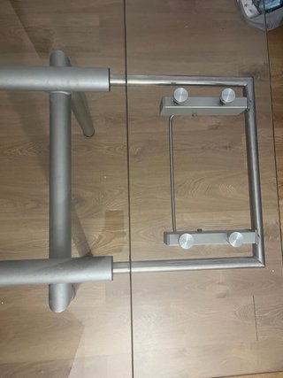 Mesa de comedor extensible cristal y metal