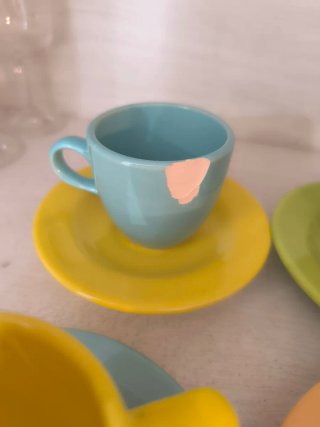 Juego 4 Tazas Café Cerámica Colores