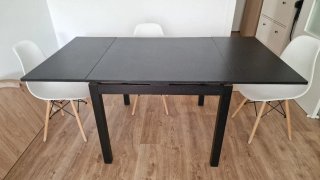 Mesa de comedor extensible negra