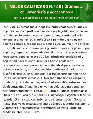 Puff baúl blanco polipiel