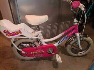 Bicicleta niña rosa y blanca