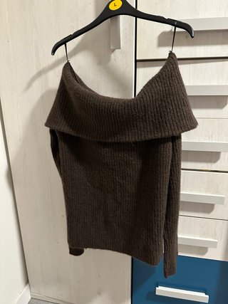 Blusa H&M Off Shoulder Marrón Talla L