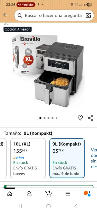 Freidora de aire Breville Halo Air 9L