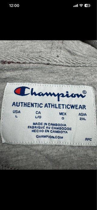 Sudadera Champion Hoodie burdeos Talla L