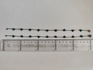 Tobilleras Corazones Turquesa Plata