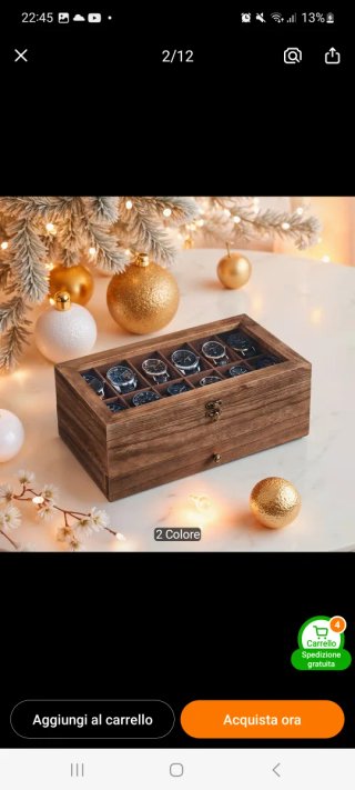 Scatola porta orologi in legno con cassetto
